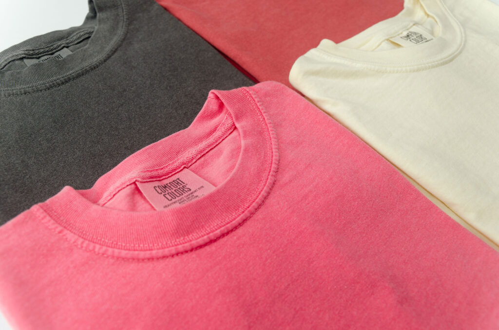 Flat lay of t-shirts